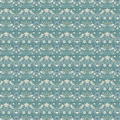 Teal F1678/01 - Strawberry Thief By Clarke & Clarke || In Stitches Soft Furnishings