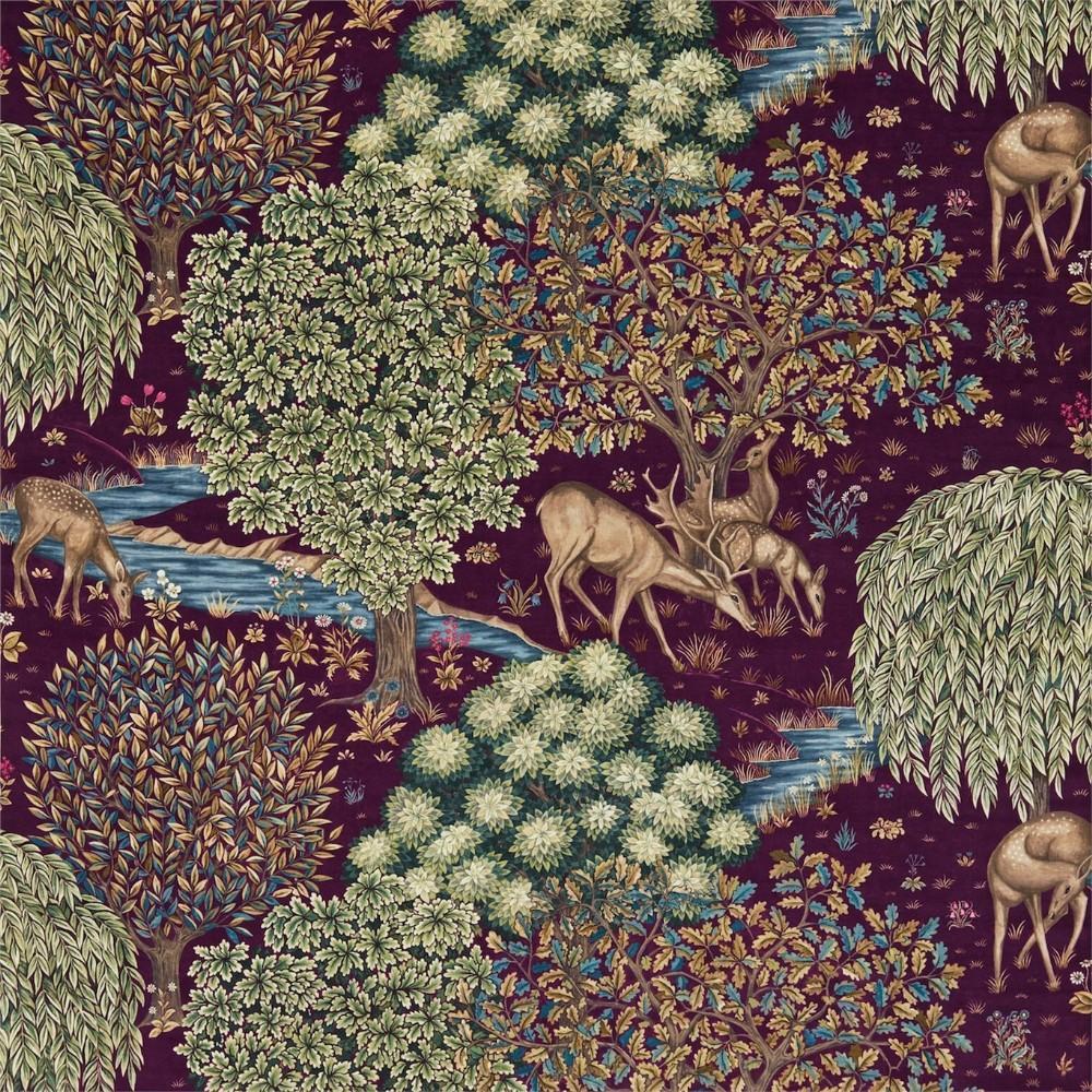 Tapestry Red - The Brook (Velvet) By Morris & Co || In Stitches Soft Furnishings