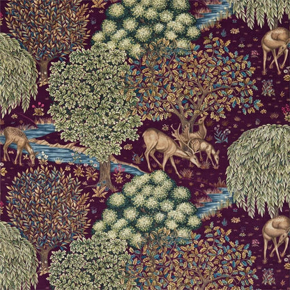 Tapestry Red - The Brook (Velvet) By Morris & Co || In Stitches Soft Furnishings